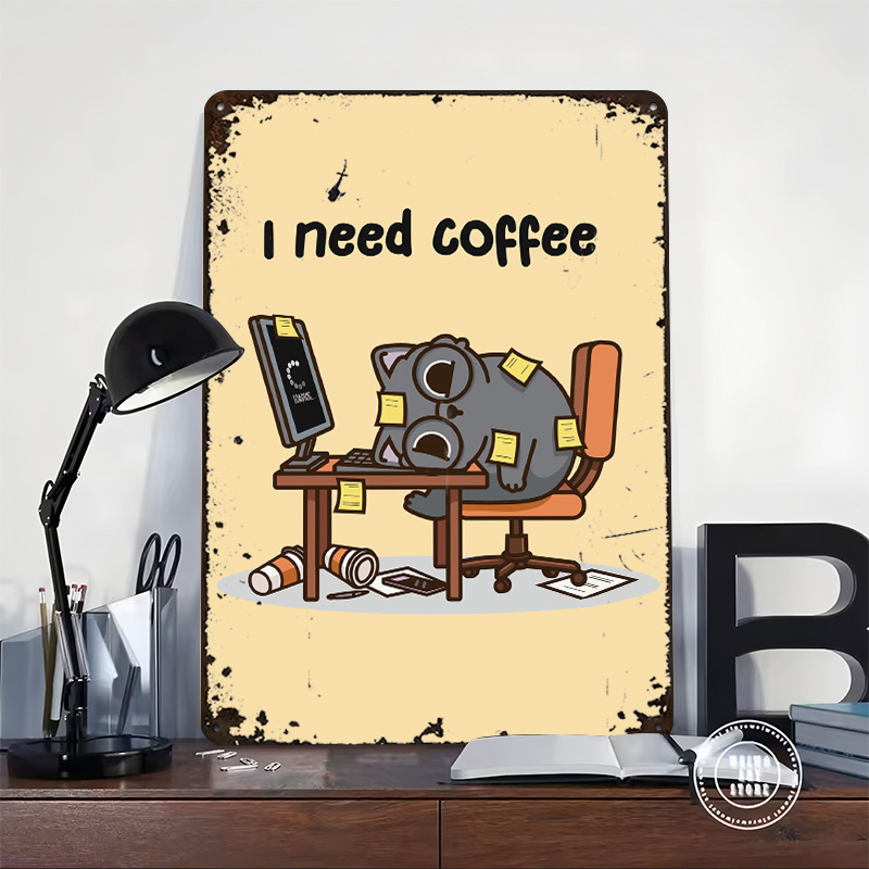 I Need Coffee 3D Texture Metal - Gaming Accessories You Need 评论和价格