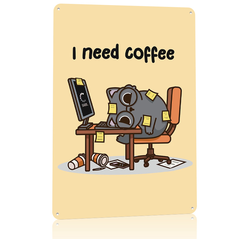 I Need Coffee 3D Texture Metal - Gaming Accessories You Need 评论和价格