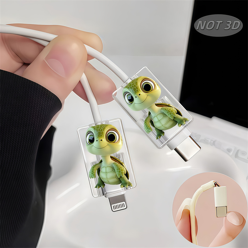 2D Flat 2pcs Cute Cartoon Turt - Sleeved Cable Kit 评论和价格