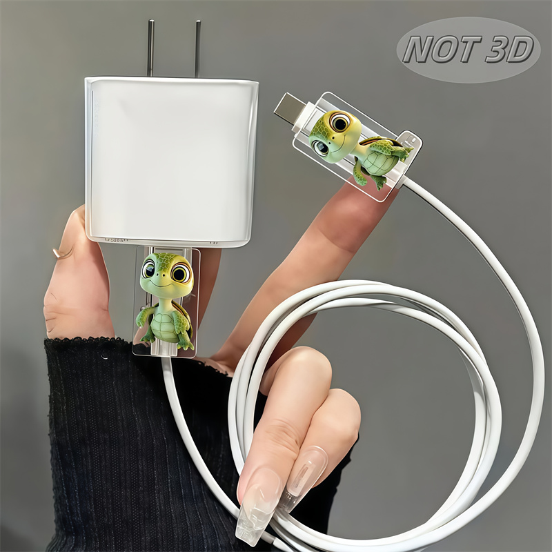 2D Flat 2pcs Cute Cartoon Turt - Sleeved Cable Kit 评论和价格