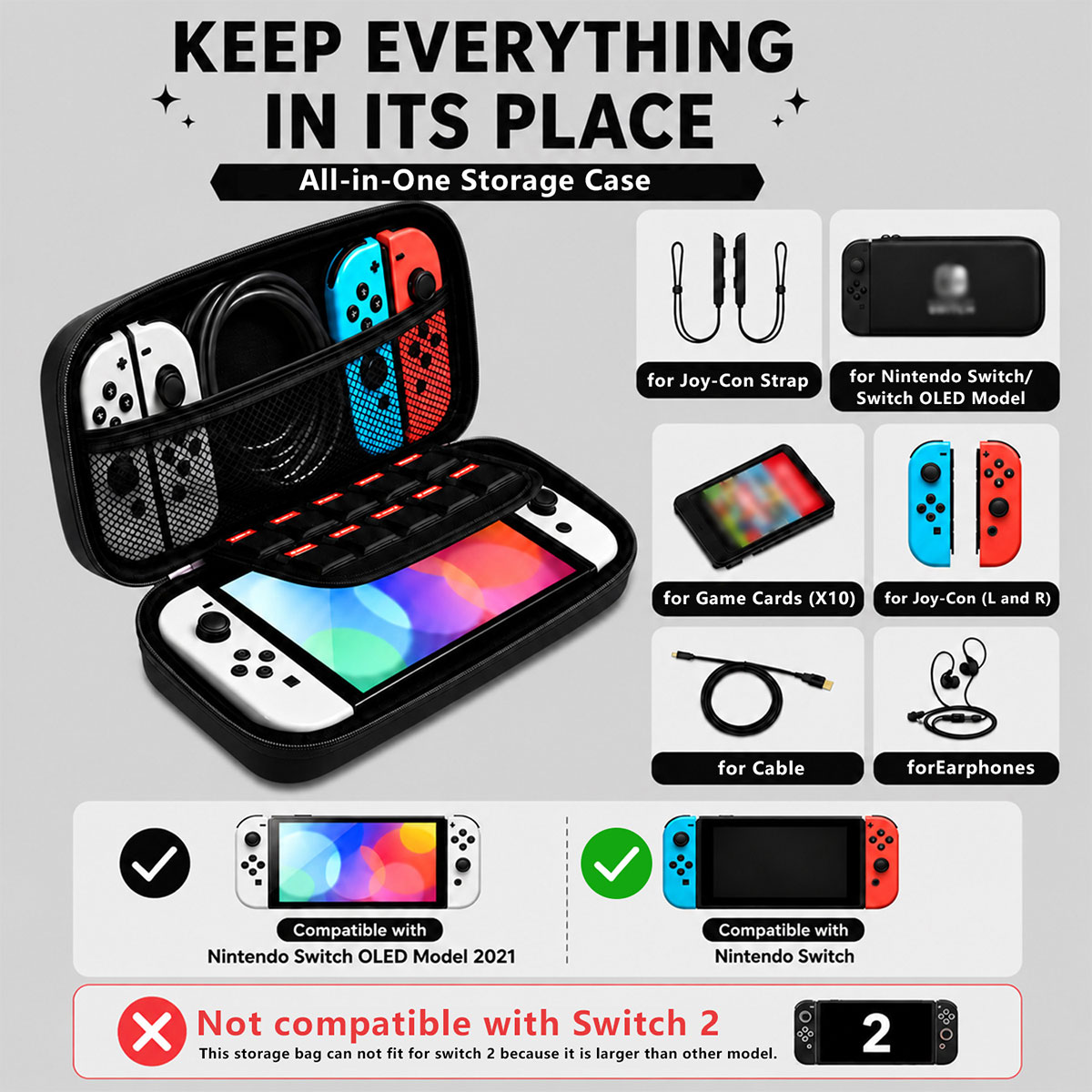 Cute Shockproof Carry Case Wit - Gaming Accessories Bag 评论和价格