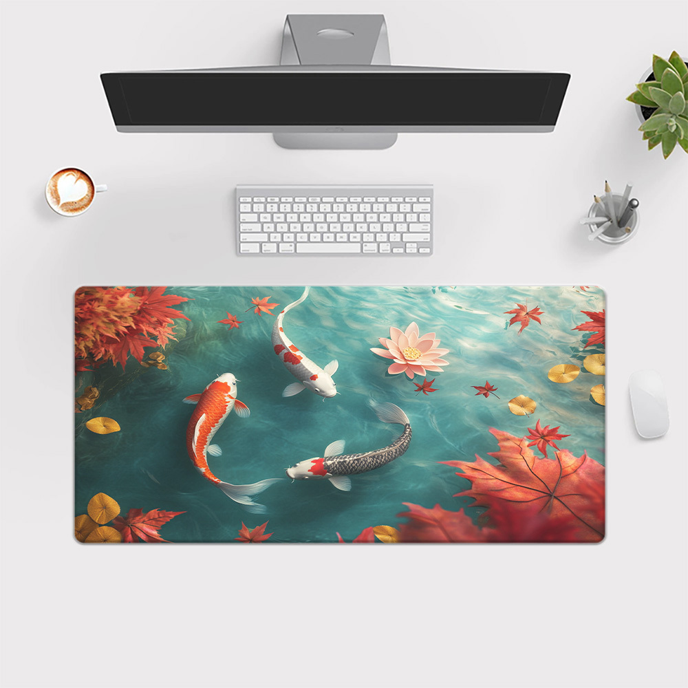 Zen Koi Fish Iron Art Desk Mat - Zen Gaming Accessories 评论和价格