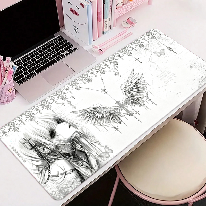 Leather Mousepad Black White A - Gaming Accessories Setup 评论和价格