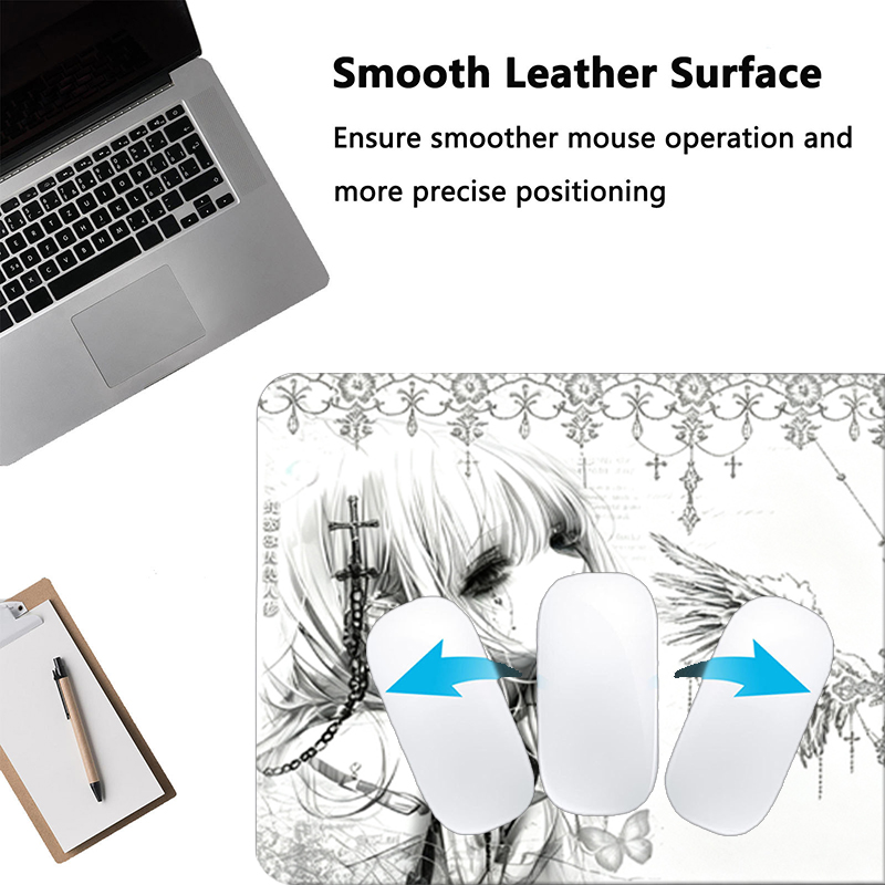 Leather Mousepad Black White A - Gaming Accessories Setup 评论和价格