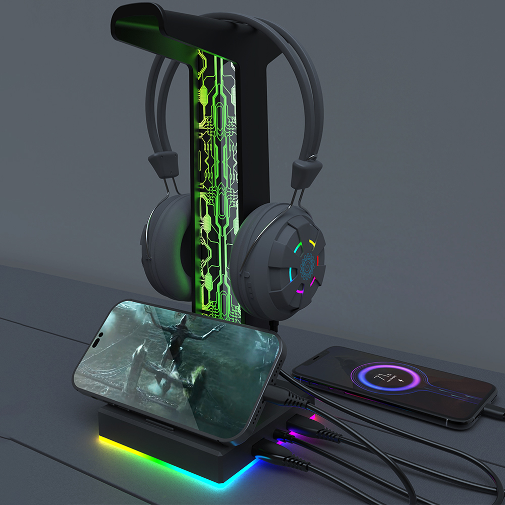 RGB Gaming Headphone Stand Dua - Gaming Accessories Setup 评论和价格
