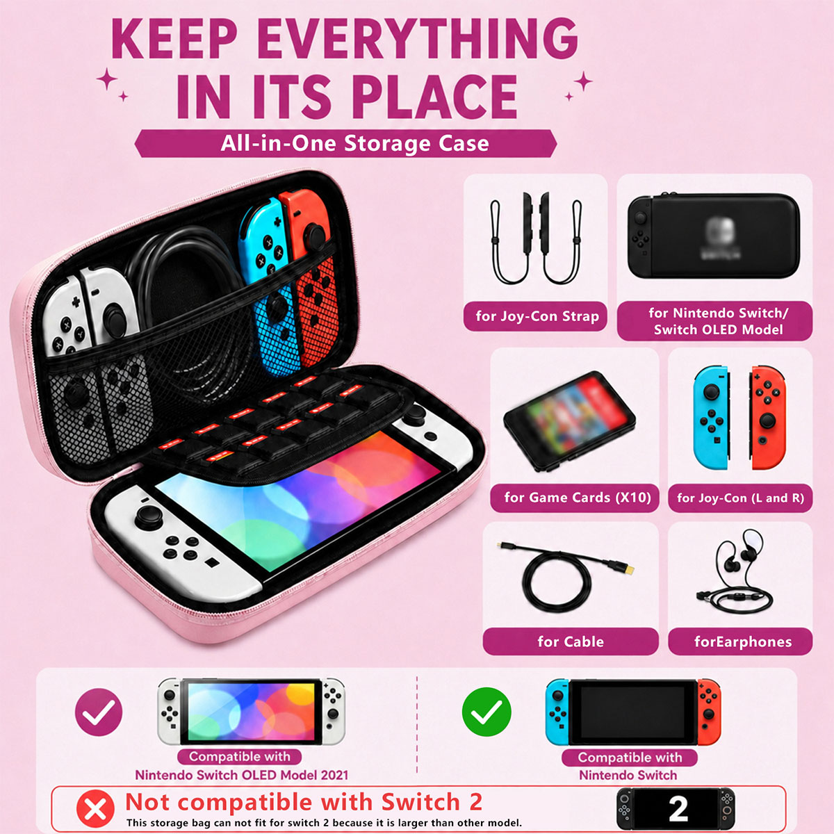 Macaron Color Hard Storage Bag - Gaming Accessories Bag 评论和价格